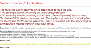 رفع خطای No assembly found containing an OwinStartupAttribute